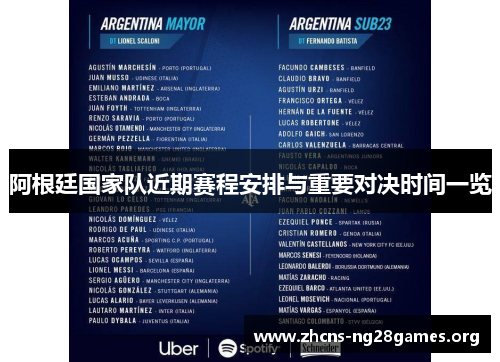 阿根廷国家队近期赛程安排与重要对决时间一览 阿根廷国家队近期赛程安排与重要对决时间一览